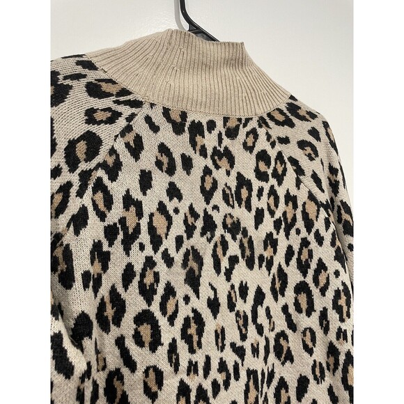 LOFT Womens Small Soft Leopard Print Turtle‎ Neck Italian Yarn - Picture 6 of 6